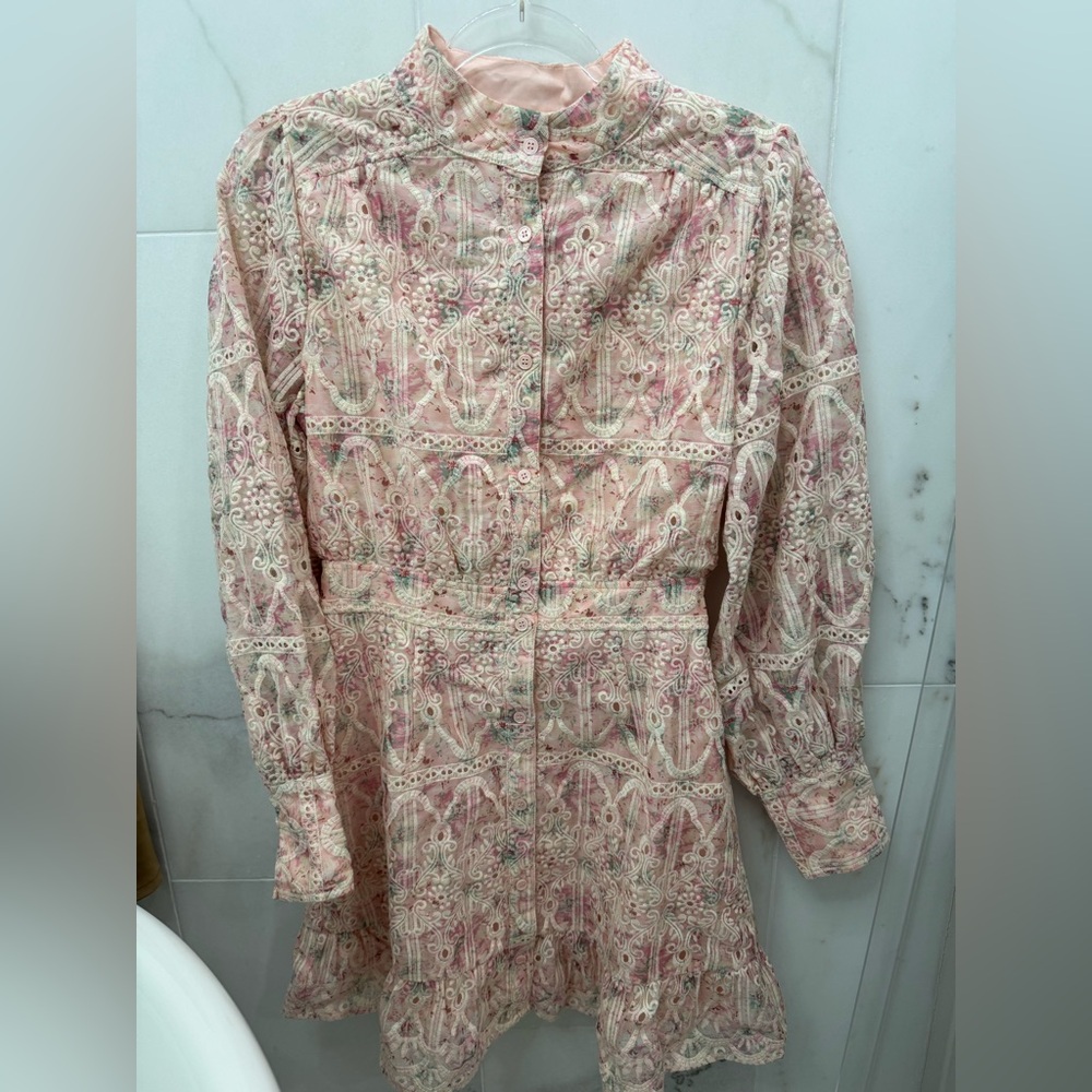 Floral Pink Lace Dress